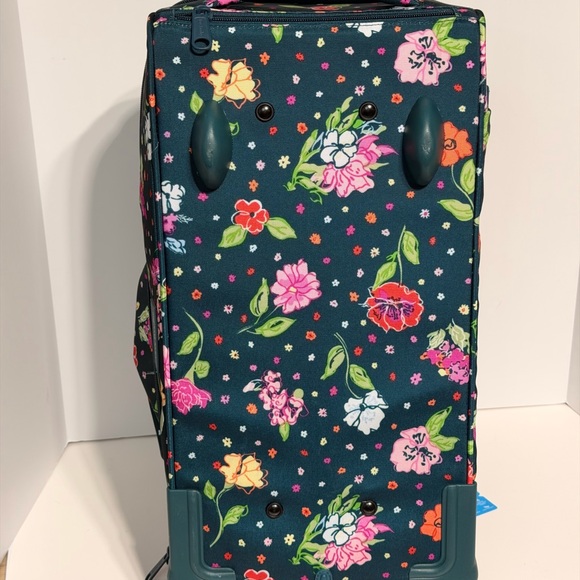 Vera Bradley Teal Floral Rolling Travel Bag - Picture 9 of 16